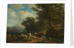 Landscape with a Peasant and His Flock, c. 1850 - 1859 by Alexander Joseph Daiwaille; Eugène Joseph Verboeckhoven