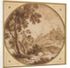 Landscape with Buildings and Figures, second half 1600s by Onorio Marinari