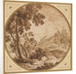 Landscape with Buildings and Figures, second half 1600s by Onorio Marinari