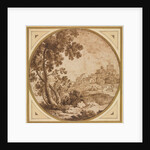 Landscape with Buildings and Figures, second half 1600s by Onorio Marinari
