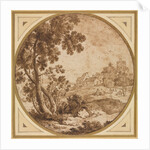 Landscape with Buildings and Figures, second half 1600s by Onorio Marinari