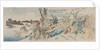 Landscape with Ferry Boat, Geese and Full Moon, early 1830s by Totoya Hokkei
