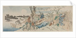 Landscape with Ferry Boat, Geese and Full Moon, early 1830s by Totoya Hokkei