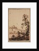 Landscape with Small Group of Buildings, second half 1700s by Guercino (imitator of)