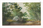 Landscape with Wooded Stream and Boulder, c. 1880s by William Allen Wall