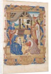 Leaf from a Book of Hours: Adoration of the Magi and Text with Illustrated Border.. by Unknown