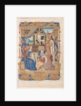 Leaf from a Book of Hours: Adoration of the Magi and Text with Illustrated Border.. by Unknown
