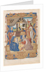 Leaf from a Book of Hours: Adoration of the Magi and Text with Illustrated Border.. by Unknown