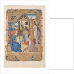 Leaf from a Book of Hours: Adoration of the Magi and Text with Illustrated Border.. by Unknown