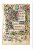 Leaf from a Book of Hours: Decorated Initial D[eus] with Foliated Border…, 1430s by Master of Guillebert de Mets; Workshop