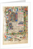Leaf from a Book of Hours: Decorated Initial D[eus] with Foliated Border…, 1430s by Master of Guillebert de Mets; Workshop