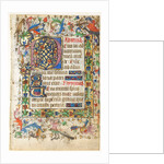 Leaf from a Book of Hours: Decorated Initial D[eus] with Foliated Border…, 1430s by Master of Guillebert de Mets; Workshop