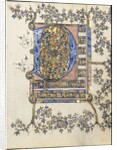 Leaf from a Book of Hours: Initial D, c. 1400 by Unknown