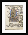 Leaf from a Book of Hours: Initial D, c. 1400 by Unknown