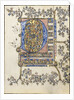 Leaf from a Book of Hours: Initial D, c. 1400 by Unknown