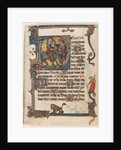 Leaf from a Book of Hours: Initial D: Flight into Egypt, early 1300s by Unknown