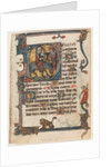 Leaf from a Book of Hours: Initial D: Flight into Egypt, early 1300s by Unknown