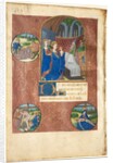 Leaf from a Book of Hours: Presentation in the Temple with Roundels of the Casting of Lots…, c1460 by Master of Adélaïde de Savoie (follower of)