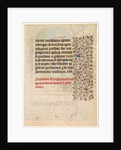 Leaf from a Book of Hours: Text, c. 1415 by Boucicaut Master