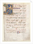 Leaf from a Gradual: Initial with the Three Marys at the Tomb and 'Noli me Tangere', c. 1270-130 by Unknown