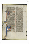 Leaf from a Latin Bible: Initial A and Initial A: Judith Beheading Holofernes, c. 1230-1240 by Leber Group (circle or workshop of)