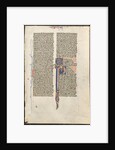Leaf from a Latin Bible: Initial P with St. Paul Holding a Sword…, c. 1250 by Johannes Grusch Atelier (circle or workshop of)