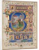 Leaf from a Psalter with Historiated Initial: King David, c. 1450 by Unknown