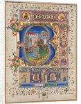 Leaf from a Psalter with Historiated Initial: King David, c. 1450 by Unknown