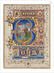 Leaf from a Psalter with Historiated Initial: King David, c. 1450 by Unknown