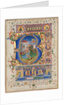 Leaf from a Psalter with Historiated Initial: King David, c. 1450 by Unknown