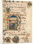 Leaf from an Antiphonary with Historiated Initial with The Nativity and Music by Unknown