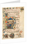 Leaf from an Antiphonary with Historiated Initial with The Nativity and Music by Unknown
