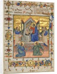 Leaf from an Antiphonary: Coronation of the Virgin, 1400s by Master of the Beffi Triptych (attributed to)
