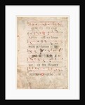 Leaf from an Antiphonary: Music, early 1300s by Unknown