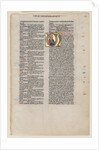 Leaf with Initial from a Latin Bible: Initial M: St. Paul with a Sword and a Book, c. 1220 by Vienna Moralized Bible Workshop