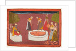 Madhava plays his vina before five women drawing water from a well, from a Madhavanala…, c. 1700 by Unknown