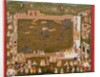 Maharaja Sangram Singh and his court observe a fight between tigers and boars at Sadri, c. 1720 by Unknown