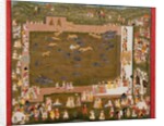 Maharaja Sangram Singh and his court observe a fight between tigers and boars at Sadri, c. 1720 by Unknown