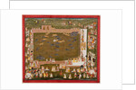 Maharaja Sangram Singh and his court observe a fight between tigers and boars at Sadri, c. 1720 by Unknown