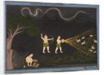 Maharana Jagat Singh dressed as a Bhil, hunting deer at night, c. 1735-40 by Unknown