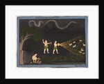 Maharana Jagat Singh dressed as a Bhil, hunting deer at night, c. 1735-40 by Unknown