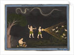 Maharana Jagat Singh dressed as a Bhil, hunting deer at night, c. 1735-40 by Unknown