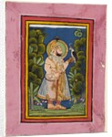 Maharana Jawan Singh in a forest holding a hawk, c. 1835 by Ghasi (possibly)