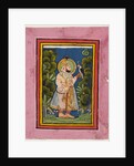Maharana Jawan Singh in a forest holding a hawk, c. 1835 by Ghasi (possibly)