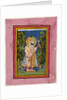 Maharana Jawan Singh in a forest holding a hawk, c. 1835 by Ghasi (possibly)