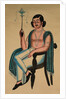 Man Seated in a European Chair Smoking a Margila Pipe, c. 1880 by Unknown