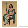 Man Seated in a European Chair Smoking a Margila Pipe, c. 1880 by Unknown