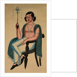 Man Seated in a European Chair Smoking a Margila Pipe, c. 1880 by Unknown