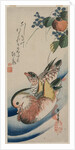 Mandarin Ducks and Flowering Plants, early or mid-1830s by Ando Hiroshige