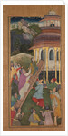 Mary ascends the stairs to the temple, from a Mir?at al-quds…, 1602-1604 by Unknown